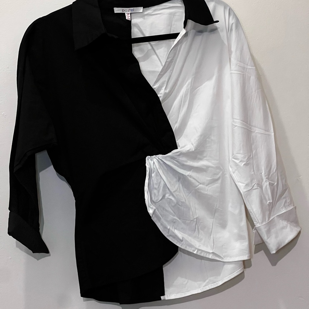 Pastels Black and White Top